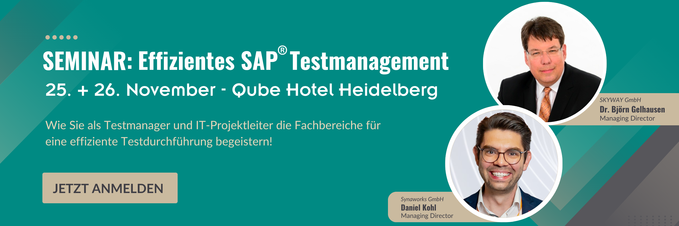 Testmanagement Seminar 2025 Banner